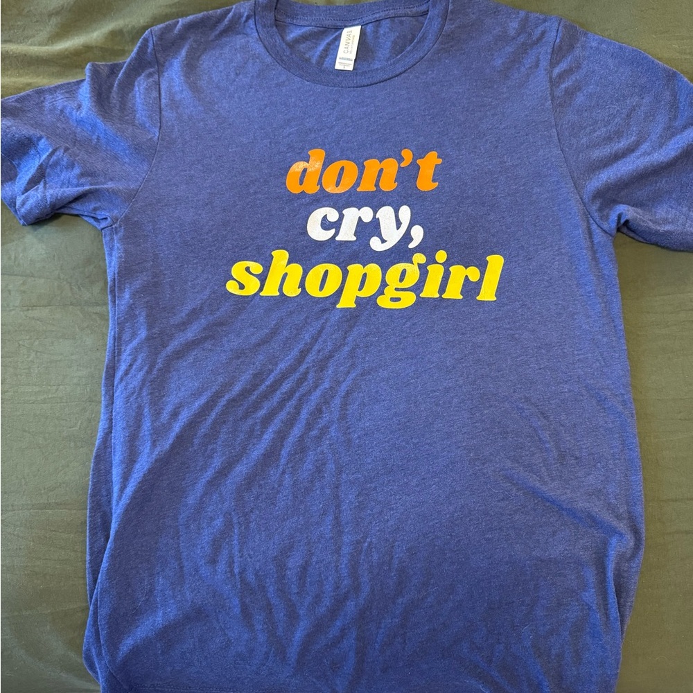 Don't Cry, Shopgirl Canvas Graphic Tee from You've Got Mail